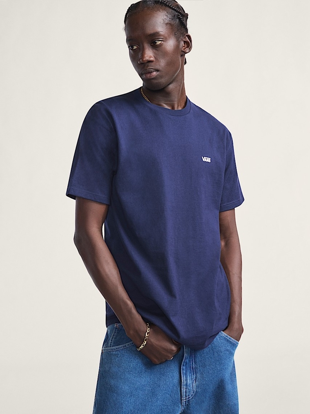 Vans Navy Short-Sleeve Classic Crew T-Shirt Large